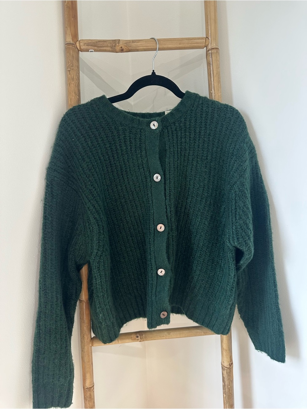 Levi’s Cozy Forest Green Button-Front Women's Sweater